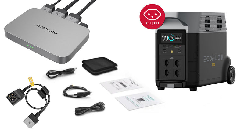 Carica immagine in Galleria Viewer, EcoFlow Schweiz Bundle Set DELTA Pro Powerstation und PowerStream Wechselrichter Lieferumfang
