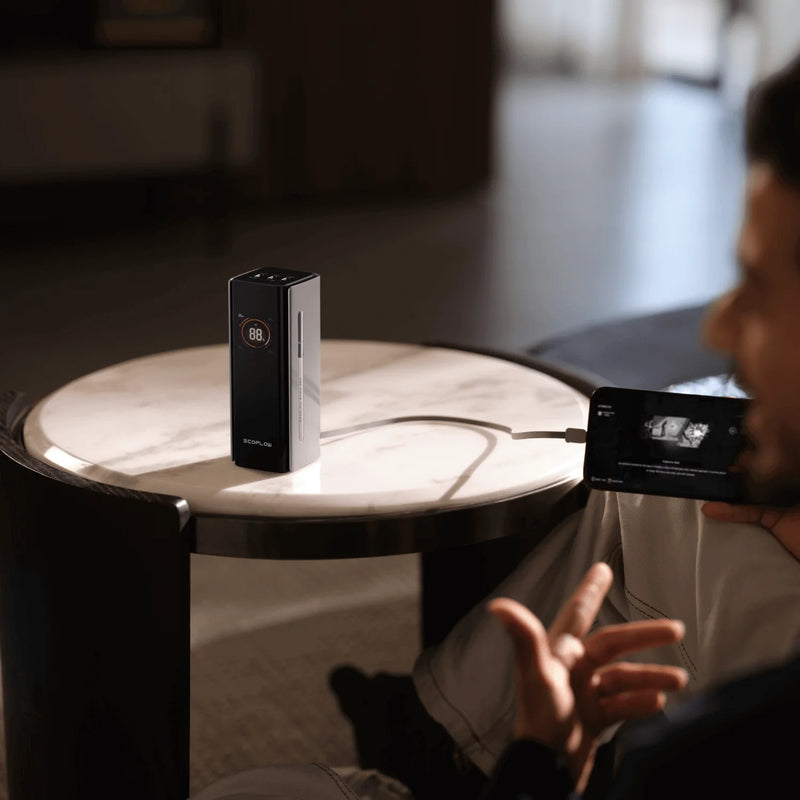 Chargez l'image dans la visionneuse de la galerie, Batterie externe EcoFlow RAPID Pro 20 000 mAh grise | Charge 120 W, décharge jusqu'à 230 W | Câble USB-C rétractable 100 W