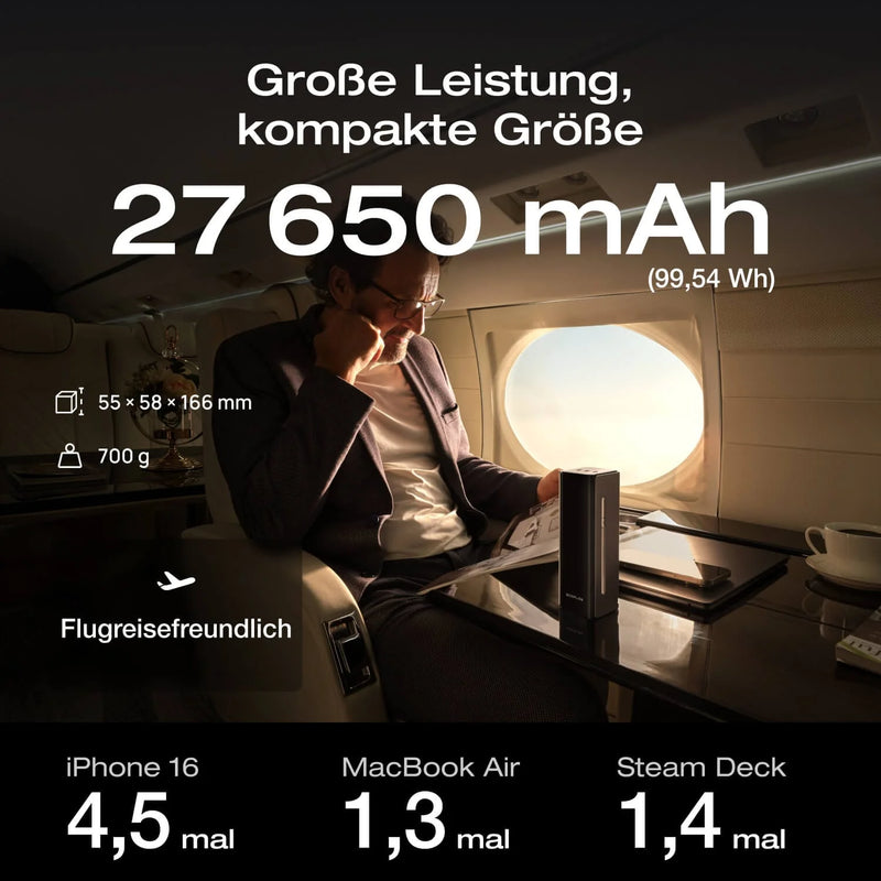 Chargez l'image dans la visionneuse de la galerie, Batterie externe EcoFlow RAPID Pro 27 650 mAh | Chargement 320 W, déchargement jusqu'à 300 W | Câble USB-C rétractable 140 W