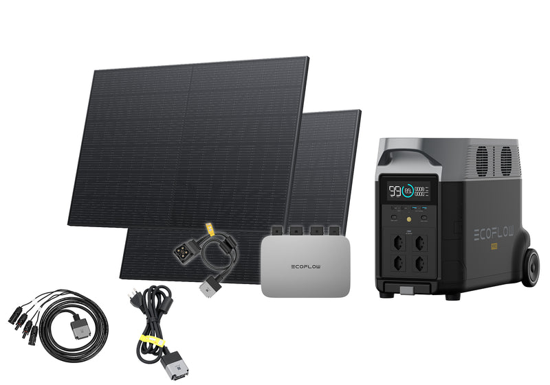 Carica immagine in Galleria Viewer, Set di accumulo per centrale elettrica da balcone EcoFlow | Inverter da 600 watt e 2 pannelli solari da 400 watt | con DELTA Pro Powerstation | Versione CH
