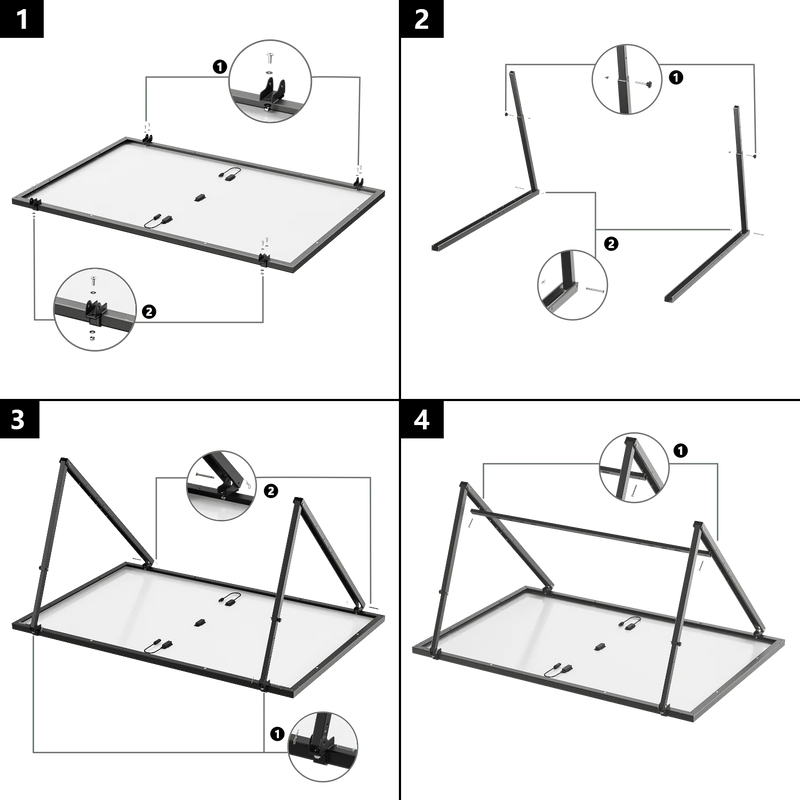 Laden Sie das Bild in Galerie - Viewer, EcoFlow Halterung für Solarpanele, verstellbar, hängend und stehend