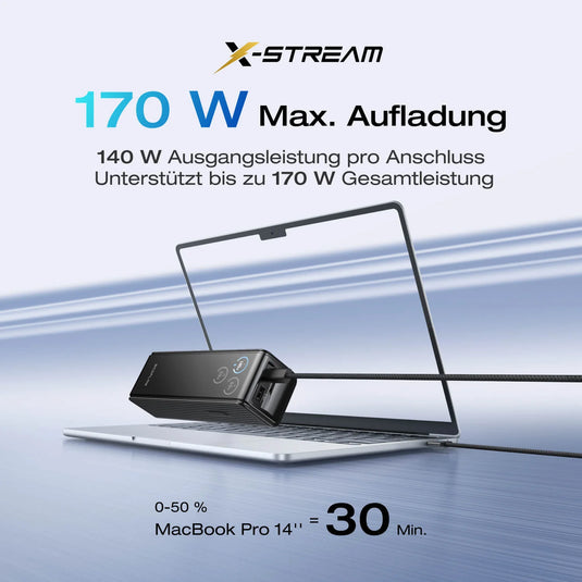 Batterie externe EcoFlow RAPID 25 000 mAh noire | Chargement 140 W, déchargement jusqu'à 170 W | USB-C et USB-A