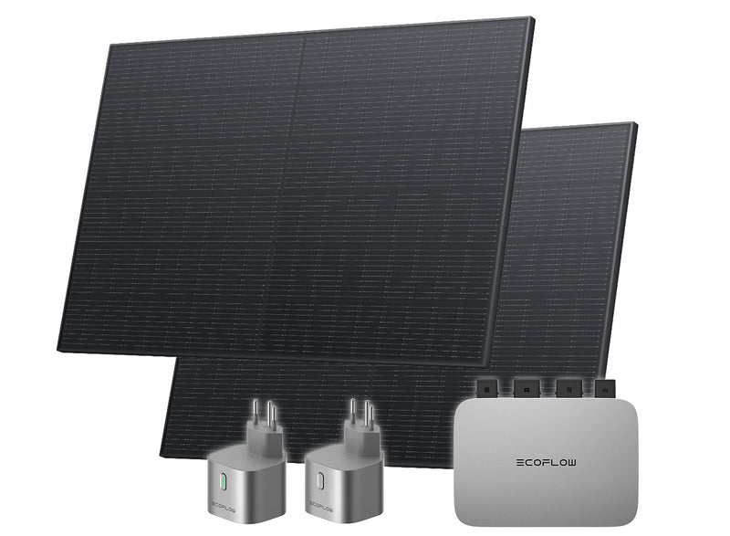 Chargez l'image dans la visionneuse de la galerie, Kit de démarrage pour centrale électrique de balcon EcoFlow | Onduleur 600 watts | 2 panneaux solaires de 400 watts | 2 x Prises intelligentes | Version CH