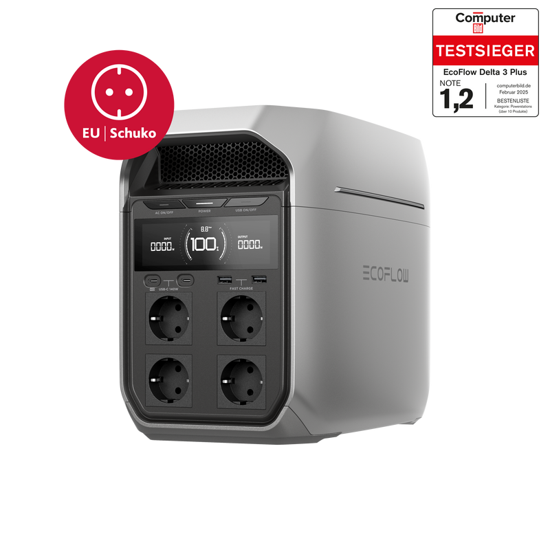 Laden Sie das Bild in Galerie - Viewer, EcoFlow DELTA 3 Plus Powerstation 1024 Wh EU-Version | USV (<10 ms)