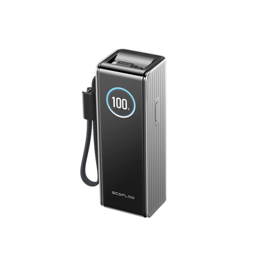 Batterie externe EcoFlow RAPID 25 000 mAh grise | Charge 140 W, décharge jusqu'à 170 W | Câble USB-C rétractable 100 W