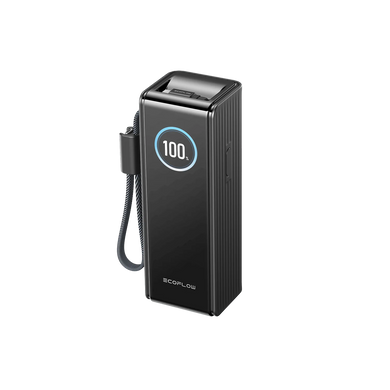Batterie externe EcoFlow RAPID 25 000 mAh noire | Charge 140 W, décharge jusqu'à 170 W | Câble USB-C rétractable 100 W