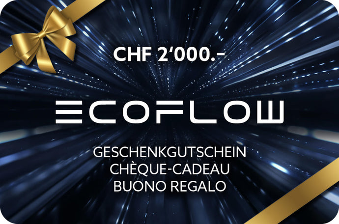 EcoFlow Schweiz digitaler Gutschein | Wert: CHF 2'000.-