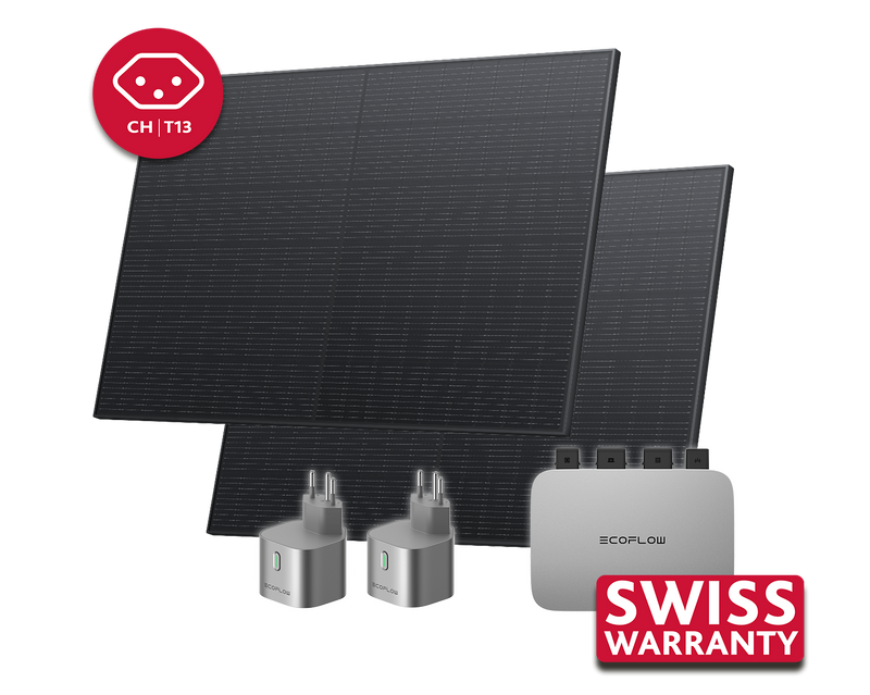 Carica immagine in Galleria Viewer, Set centrale elettrica da balcone EcoFlow senza accumulo con inverter PowerStream da 600 W e 2 pannelli solari da 400 W CH-Versione 
